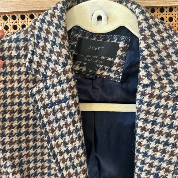 EUC J. Crew Schoolboy Wool Blazer Houndstooth Tweed+00 - Picture 4 of 6